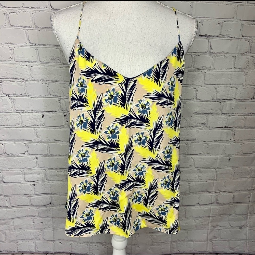J CREW Silk Yellow Floral Summer Top 10